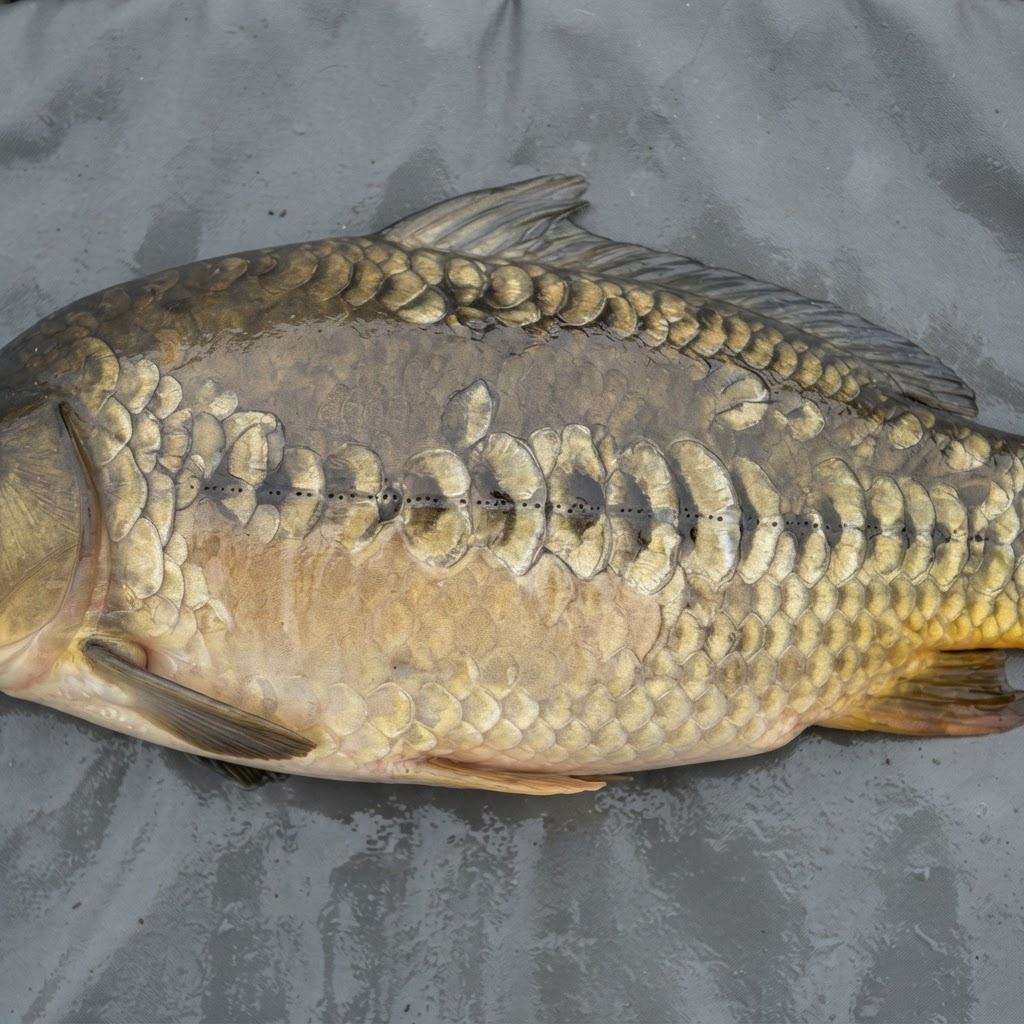 Uploaded carp photograph showing an individual mirror scale pattern